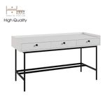  HAPPY FURNITURE , Bàn làm việc 3 ngăn chân sắt - KINA , BAN_041 , 140cm x 55cm x 75cm 