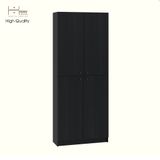  HAPPY FURNITURE , Kệ sách 6 tầng 4 cửa mở - CATY, KSA_078 , 80cm x 30cm x 202cm DxRxC 