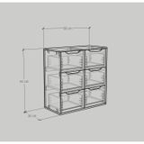  HAPPY FURNITURE , Tủ đựng đồ 6 ngăn kéo - ALEE , THK_035 , 80cm x 38cm x 82cm 