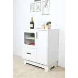  HAPPY FURNITURE , Tủ lưu trữ cửa kính 2 cánh mở 2 ngăn kéo - MOLLY , TCM_110 , 72cm x 40cm x 82cm 
