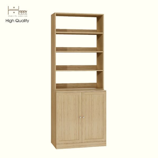  HAPPY FURNITURE , Kệ sách 6 ngăn 2 cánh mở - SCANDINA , KSA_047 , 81cm x 47cm x 212cm 