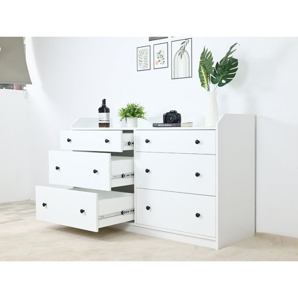  HAPPY FURNITURE , Tủ 3 tầng 6 ngăn kéo - CANA , THK_009 , 138cm x 46cm x 84cm 