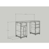  HAPPY FURNITURE , Bàn trang điểm chân sắt - LOUIS , BAN_036 , 130cm x 45cm x 75cm 