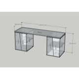  HAPPY FURNITURE , Bàn làm việc 4 cửa mở - DALEY , BAN_157 , 180cm x 59cm x 75cm DxRxC 