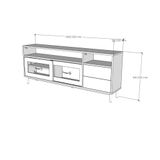  HAPPY FURNITURE , Tủ lưu trữ 2 cánh lùa 2 ngăn kéo chân sắt - ROTAN , TCL_032 , 160cm x 30cm x 64cm 