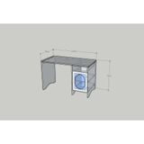  HAPPY FURNITURE , Bàn làm việc 1 ngăn kéo 1 cửa kính - CHEVY, BAN_137 , 120cm x 59cm x 75cm DxRxC 