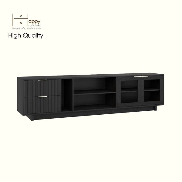  HAPPY FURNITURE , Kệ TV 2 ngăn kéo 2 cửa kính - NAMI, KTV_071 , 220cm x 40cm x 56cm DxRxC 