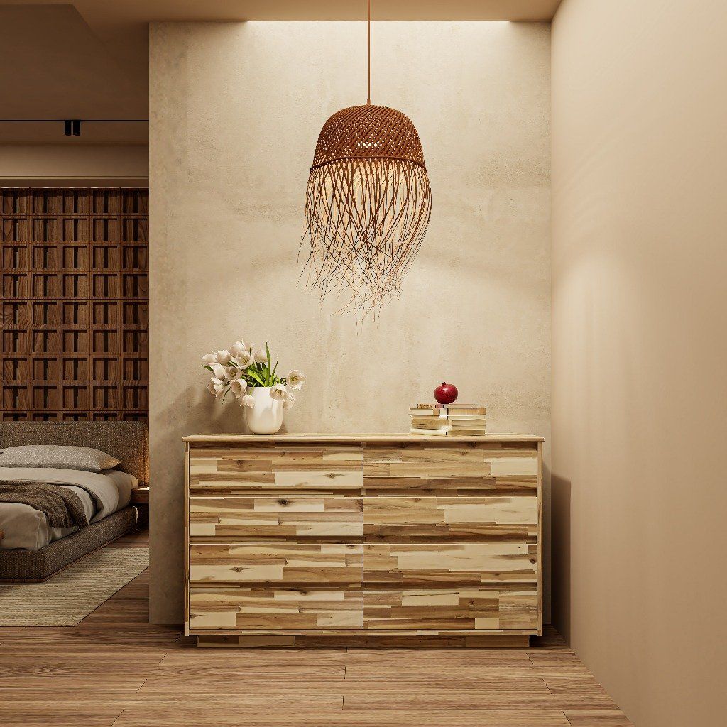  HAPPY FURNITURE , gỗ tự nhiên , Tủ lưu trữ 8 ngăn kéo - GALI , THK_177 , 140cm x 45cm x 82cm 