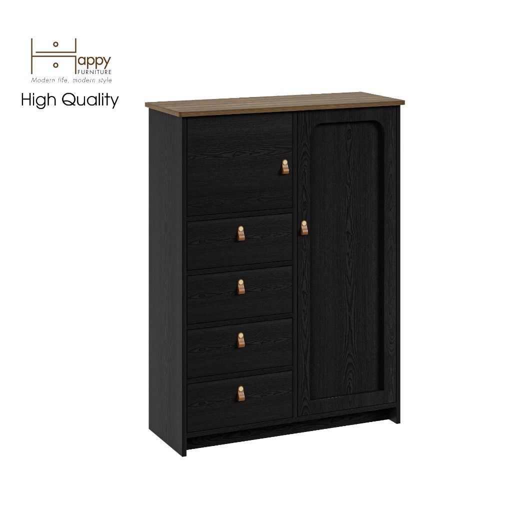  HAPPY FURNITURE , Tủ lưu trữ 5 ngăn 1 cửa mở - NOMIA , TCM_035 , 90cm x 35cm x 120cm 