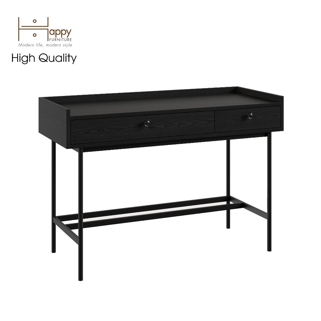 HAPPY FURNITURE , Bàn trang điểm 2 ngăn chân sắt - KINA , BAN_040 , 110cm x 45cm x 75cm 
