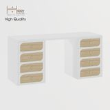  HAPPY FURNITURE , Bàn làm việc 8 ngăn kéo - BANA , BAN_069 , 160cm x 55cm x75cm 