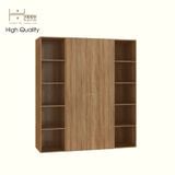  HAPPY FURNITURE , Tủ quần áo 2 cửa mở kết hợp 2 kệ bên - SCANDINA , TCM_100 , 200cm x 55cm x 220cm 