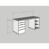  HAPPY FURNITURE , Bàn làm việc 2 bên hộc tủ MACRO ,BAN_008 , 160cm x 60cm x 75cm 