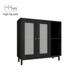  HAPPY FURNITURE , Tủ giày 2 cửa mở chân sắt - ROTAN , TCM_130 , 100cm x 34cm x 94cm 
