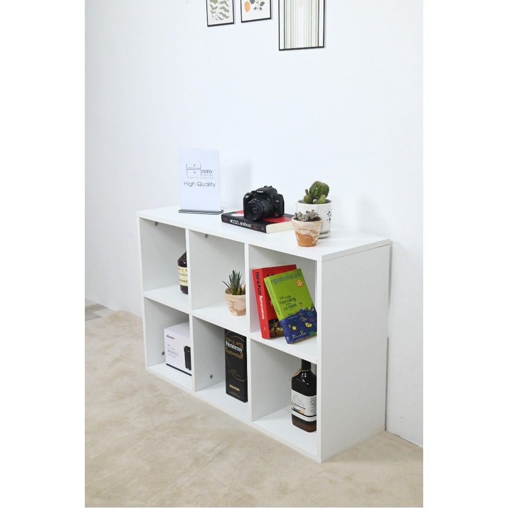  HAPPY FURNITURE , Kệ sách 2x3 - ZANE , KSA_037 , 90cm x 28cm x 60cm 