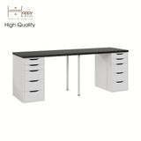  HAPPY FURNITURE , Bàn làm việc 2 bên ngăn tủ 2 chân sắt - LIDA , BAN_026 BAN_027 