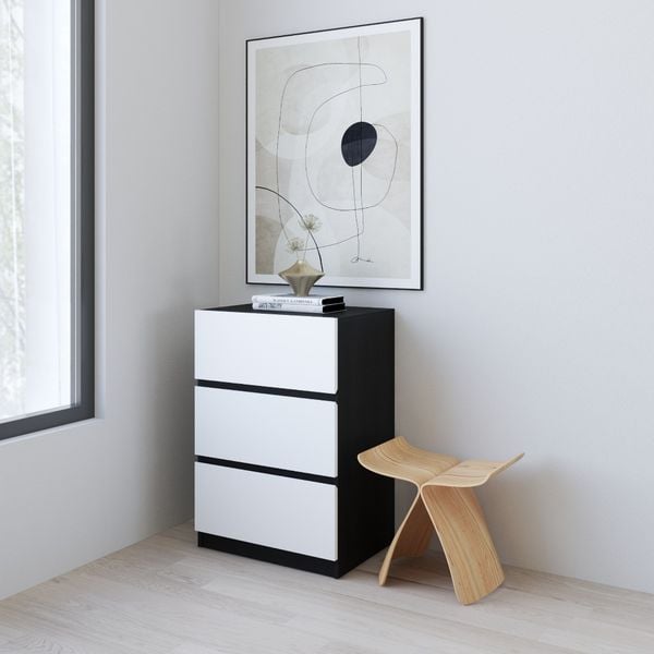  HAPPY FURNITURE , Tủ lưu trữ 3 ngăn kéo - KALA, THK_292 , 55cm x 40cm x 80cm DxRxC 