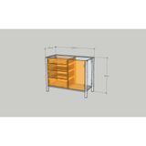  HAPPY FURNITURE , Tủ lưu trữ 4 ngăn kéo 1 cứa mở - MOKA, THK_251 , 100cm x 45cm x 80cm DxRxC 