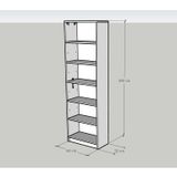  HAPPY FURNITURE , kệ sách 6 tầng tích hợp đèn LED - CATY , KSA_002_LED , 60cm x 28cm x 189cm 