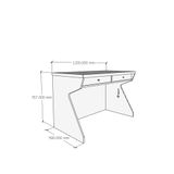  HAPPY FURNITURE , Bàn làm việc 2 ngăn kéo - HELI , BAN_056 , 120cm x 60cm x 75cm 