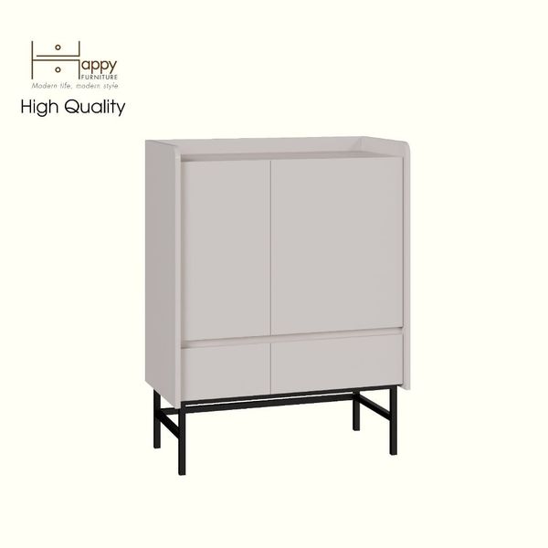  HAPPY FURNITURE , Tủ lưu trữ 2 ngăn kéo 2 cửa mở chân sắt - LAVIA , TCM_169 , 80cm x 40cm x 104cm 