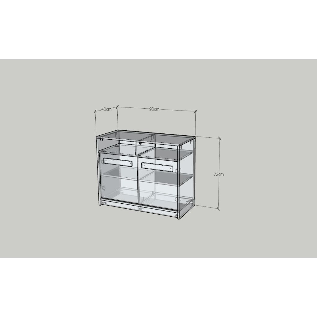  HAPPY FURNITURE , Tủ lưu trữ 2 cửa mở - RUBEL, TCM_224, 90cm x 40cm x 72cm DxRxC 