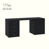  HAPPY FURNITURE , Bàn làm việc 4 ngăn kéo 2 cửa mở - DALEY , BAN_156 , 180cm x 59cm x 75cm DxRxC 