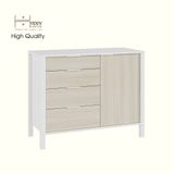  HAPPY FURNITURE , Tủ lưu trữ 4 ngăn kéo 1 cứa mở - MOKA, THK_251 , 100cm x 45cm x 80cm DxRxC 