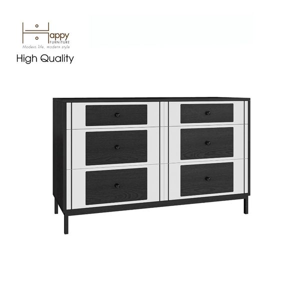  HAPPY FURNITURE , Tủ lưu trữ 6 ngăn kéo chân sắt - TAKO , THK_133 , 120x45x75cm 