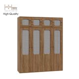  HAPPY FURNITURE , Tủ quần áo 1m8x2m2 cánh mây - MEYDAN , TCM_053 , 180cm x 58cm x 220cm 