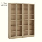  HAPPY FURNITURE , COMBO 2 kệ sách 6 tầng cửa kính - CATY , KSA_087 , 160cm x 30cm x 202cm DxRxC 