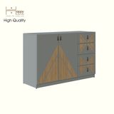  HAPPY FURNITURE , Tủ lưu trữ 2 cửa mở 4 ngăn kéo - CHARIS , TCM_120 , 120cm x 40cm x 78cm 