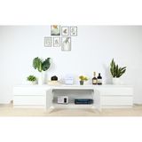  HAPPY FURNITURE , Kệ TV 4 ngăn kéo 2 cánh mở - OLA , KTV_022 , 220cm x 40cm x 42cm 