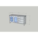  HAPPY FURNITURE , Kệ TV 2 cửa kính 3 ngăn kéo - CHEVY, KTV_077 , 120cm x 40cm x 64cm DxRxC 