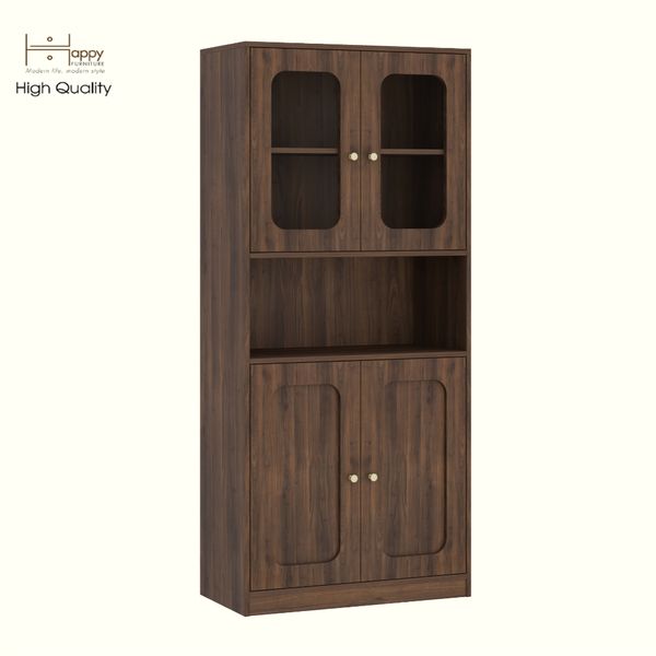  HAPPY FURNITURE , Tủ lưu trữ 4 cửa kính - NOAH , TCM_271 , 80cm x 40cm x 180cm DxRxC 