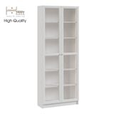  HAPPY FURNITURE , kệ sách 6 tầng cửa kính tích hợp đèn led - CATY , KSA_010_LED , 80cm x 30cm x 202cm 