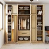  HAPPY FURNITURE , Tủ quần áo cửa mở 2m4x2m4 - ELEGANT , TCM_085 , 240cm x 54cm x 240cm 