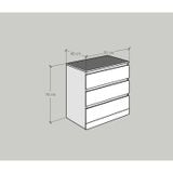 HAPPY FURNITURE , Tủ 3 ngăn kéo - DOOBIE , THK_003 , 80cm x 48cm x 78cm 