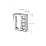  HAPPY FURNITURE , Tủ đựng đồ 2 cánh lùa chân sắt - ROTAN , TCL_030 , 80cm x 34cm x 110cm 
