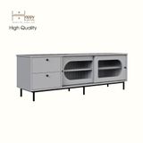  HAPPY FURNITURE , Kệ TV 2 cánh lùa 2 ngăn kéo chân sắt - SISEEL , KTV_053 , 160cm x 40cm x 53cm 