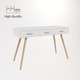  HAPPY FURNITURE , Bàn làm việc 3 ngăn chân gỗ chéo - OSRI , BAN_003 , 120cm x 50cm x 75cm 