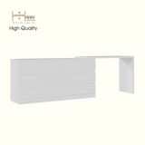  HAPPY FURNITURE , Tủ lưu trữ 6 ngăn kéo kết hợp bàn - VENNI , BAN_119 , 260cm x 48cm x 81cm DxRxC 