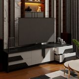  HAPPY FURNITURE , Kệ TV 4 ngăn kéo - PONIX , KTV_028 , 220cm x 40cm x 46cm 