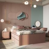  HAPPY FURNITURE , Giường ngủ 4 ngăn kéo - SWEETY , GNG_077 GNG_078 GNG_079 GNG_080 , 203x54cm, dài x cao 