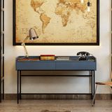  HAPPY FURNITURE , Bàn làm việc 2 ngăn kéo chân sắt - LAVIA , BAN_087, 140cm x 59cm x 80cm 