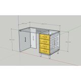  HAPPY FURNITURE , Bàn làm việc 4 ngăn kéo - LIVIK, BAN_141 BAN_142, 59cm x 75cm RxC 