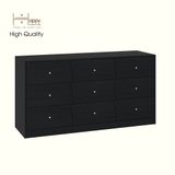  HAPPY FURNITURE , Tủ lưu trữ 9 ngăn kéo - DALEY ,THK_347 , 149cm x 45cm x 77cm DxRxC 