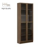  HAPPY FURNITURE , kệ sách 6 tầng cửa kính - CATY , KSA_010 , 80cm x 30cm x 202cm 
