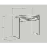  HAPPY FURNITURE , Bàn làm việc 1 ngăn kéo - MEYDAN , BAN_043 , 100cm x 42cm x 78cm 