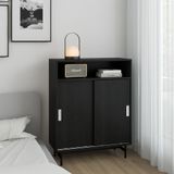  HAPPY FURNITURE , Tủ lưu trữ 3 ngăn cánh lùa chân sắt - LUCA , TCL_018 , 86cm x 36cm x 110cm 